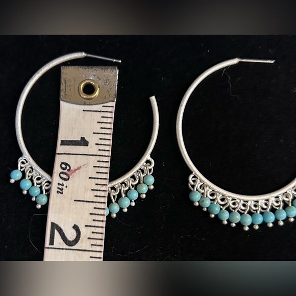 Stella & Dot Wanderlust Fringe Hoop Earrings EUC - Picture 2 of 3